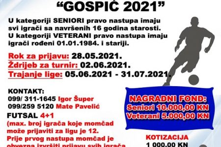 Ne propustite prijaviti svoju ekipu na Ljetnu malonogometnu ligu “Gospić 2021”!