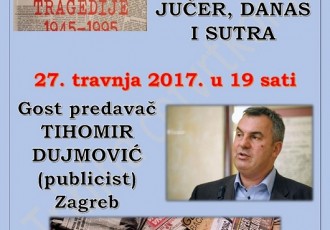 Tihomir Dujmović u Ličkom Osiku govori o tragedijama hrvatskih novinara