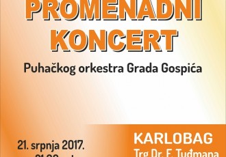 Gospićki puhački orkestar večeras nastupa u Karlobagu
