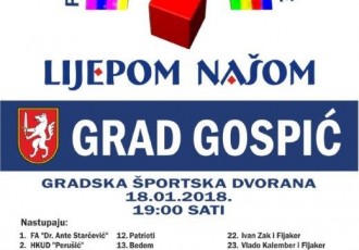 U četvrtak 18.siječnja Lijepom našom u Gospiću!