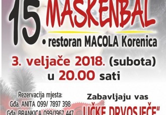 Tradicionalni maskenbal i Ličke drvosječe u subotu 3.veljače garantiraju vrhunsku zabavu!!!