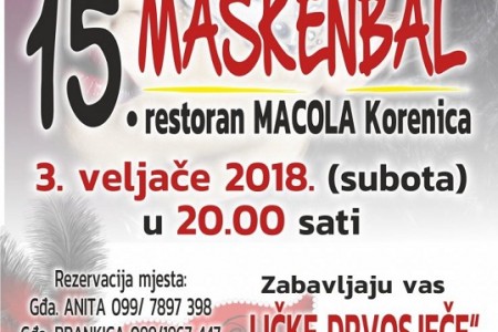 Tradicionalni maskenbal i Ličke drvosječe u subotu 3.veljače garantiraju vrhunsku zabavu!!!