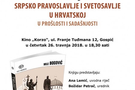 Večeras u Gospiću predstavljanje knjige mons.Mile Bogovića o srpskom pravoslavlju i svetosavlju