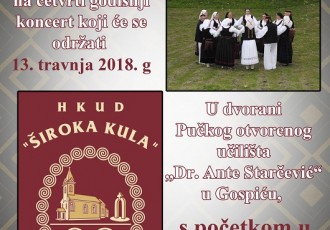 Neka vam petak 13.bude sretan uz koncert HKUD-a Široka Kula!!!