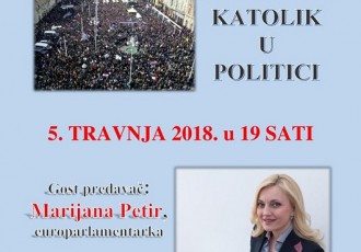 Na “Tribini četvrtkom” europarlamentarka Marijana Petir govori o tome kako biti katolik u politici