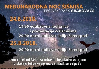 U petak i subotu dođite u Pećinski park Grabovača na Noć šišmiša!!!
