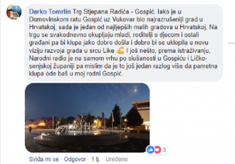 BRAVO: Gospićanin Darko Tomrlin osvojio pametnu klupu za svoj grad!!!