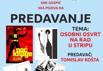 Večeras povodom manifestacije “Noć knjige” u gospićkoj knjižnici predavanje o stripu