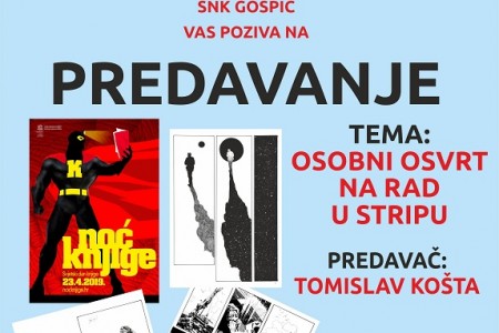 Večeras povodom manifestacije “Noć knjige” u gospićkoj knjižnici predavanje o stripu