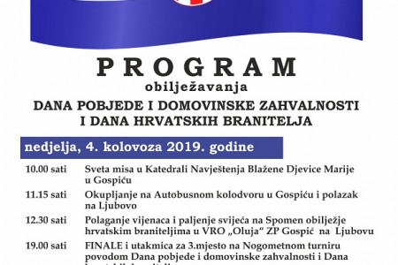 Program obilježavanja Dana pobjede i domovinske zahvalnosti i Dana hrvatskih branitelja