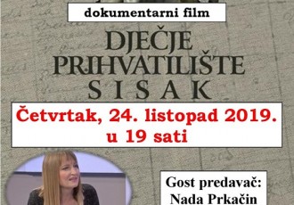 Večeras Tribina četvrtkom uz dokumentarni film “Dječje prihvatilište Sisak”