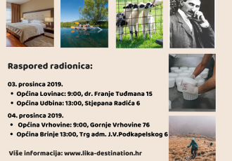 Dođite na radionice  „Turizam za sve u Lika destinaciji“