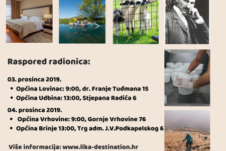 Dođite na radionice  „Turizam za sve u Lika destinaciji“