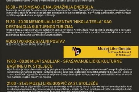 Brojna zbivanja u Noći muzeja u Muzeju Like i Memorijalnom centru Nikole Tesle