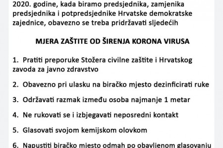 Danas izbori u HDZ-u uz mjere zaštite od korona virusa