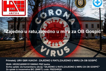 Počela je humanitarna akcija veterana Vukova „Zajedno u ratu,zajedno u miru za OB Gospić“ za kupnju respiratora gospićkoj bolnici