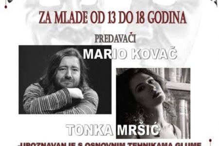 Prijavite se: Tonka Mršić i Mario Kovač podučavat će mlade Gospićane glumu