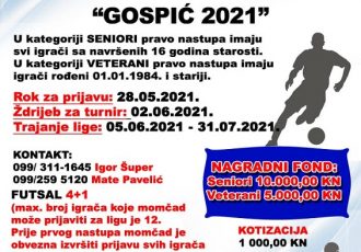 Ne propustite prijaviti svoju ekipu na Ljetnu malonogometnu ligu “Gospić 2021”!