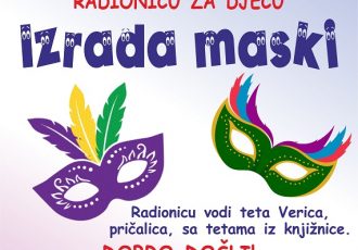 Samostalna narodna knjižnica Gospić organizira dvije radionice za djecu o izradi maski
