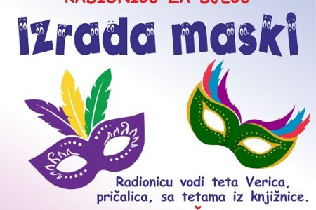 Samostalna narodna knjižnica Gospić organizira dvije radionice za djecu o izradi maski