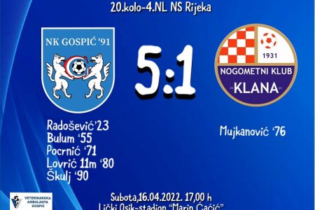 BRAVO: Gospić 91 sa čak 5:1 nadigrao Klanu