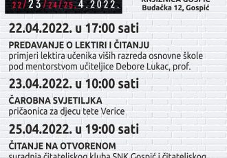 Samostalna narodna knjižnica Gospić organizira manifestaciju Noć knjige