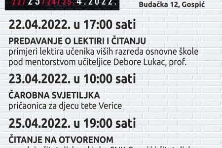 Samostalna narodna knjižnica Gospić organizira manifestaciju Noć knjige