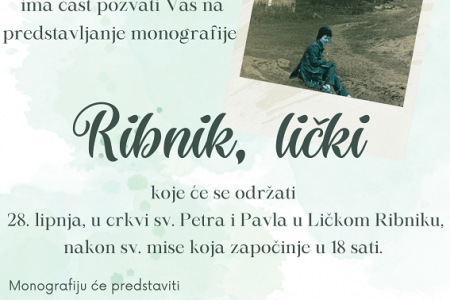 Večeras u Ličkom Ribniku promocija monografije “Ribnik, lički”