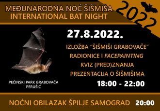 U subotu se u Pećinskom parku Grabovača u Perušiću održava Međunarodna noć šišmiša