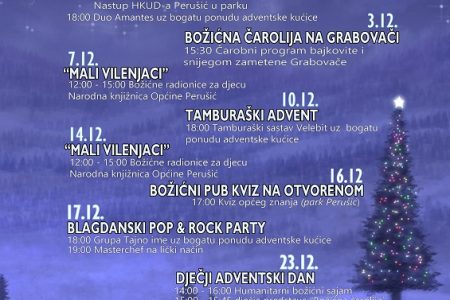 U Perušiću će biti bogat adventski program