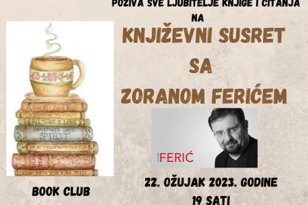 Zoran Ferić, jedan od najpoznatijih hrvatskih pisaca, u srijedu gostuje u Perušiću