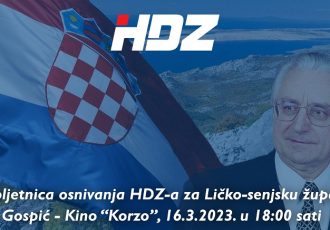 Lički HDZ slavi 33 godine postojanja. Dolazi i predsjednik stranke Plenković
