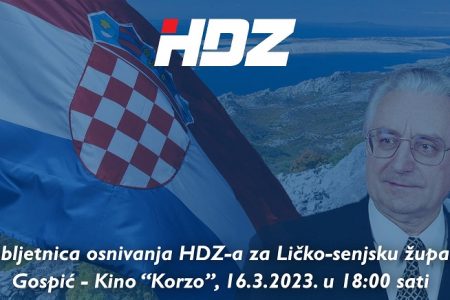 Lički HDZ slavi 33 godine postojanja. Dolazi i predsjednik stranke Plenković