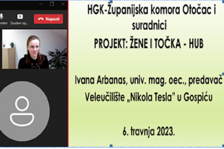 Ivana Arbanas s Veleučilišta Nikole Tesle održala online predavanje Kako kreativni hobi pretvoriti u biznis – osnovni koraci?