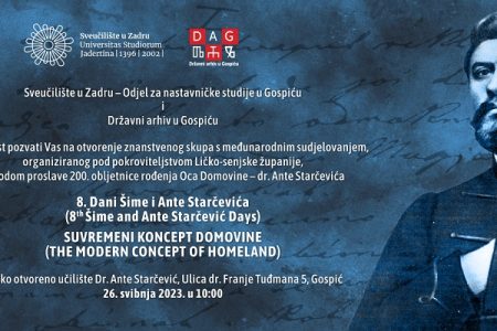 U petak se u Gospiću održava veliki znanstveni skup “Dani Šime i Ante Starčevića”!