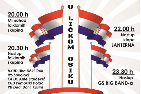 Proslavimo zajedno Dan pobjede i domovinske zahvalnosti i Dan hrvatskih branitelja u Ličkom Osiku