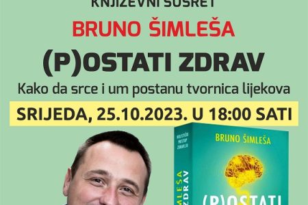 Bruno Šimleša u srijedu dolazi u gospićku knjižnicu