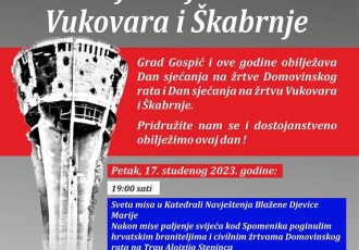 Grad heroj Gospić obilježava Dan sjećanja na žrtve heroja Vukovara i Škabrnje