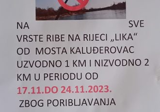 Zbog poribljavanja do  petka zabranjen ribolov oko Kaluđerovačkog mosta
