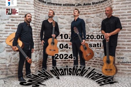 Splitski gitaristički kvartet nastupit će u srijedu u Gospiću