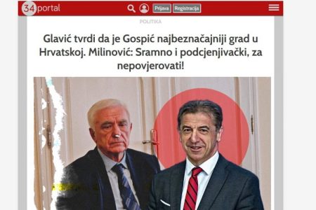 Gradonačelnik Darko Milinović oštro odgovorio na izjavu gradonačelnika Požege da je Gospić najbeznačajniji grad u Hrvatskoj