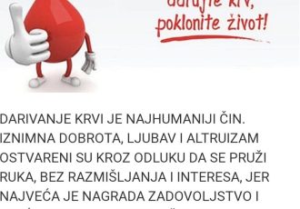 11. i 12.ožujka u Gospiću se održava akcija dobrovoljnog darivanja krvi