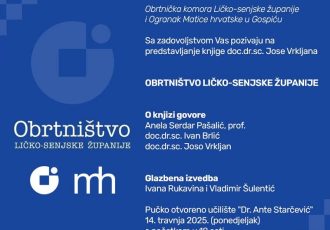 Danas u Gospiću predstavljanje monografije “Obrtništvo Ličko-senjske županije” autora Jose Vrkljana