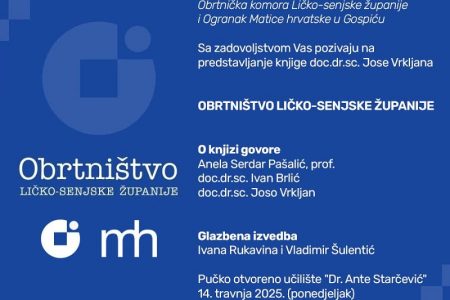 Danas u Gospiću predstavljanje monografije “Obrtništvo Ličko-senjske županije” autora Jose Vrkljana