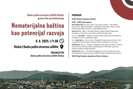 Konferencija “Nematerijalna baština kao potencijal razvoja” – Otočac, 6. lipnja