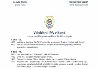 U petak i subotu Regionalni klub IPA organizira Velebitni IPA vikend
