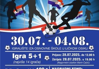 Do 28.srpnja u podne traju prijave za malonogometni turnir “Lički Osik 2025.”