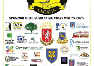 Zahvalnica Moto cluba Crazy wolfs sponzorima i svima koji su pomogli organizaciju moto susreta u Gospiću