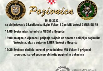 ČESTITAMO: Slavna 9.gardijska brigada u četvrtak 30.listopada slavi 33.rođendan!!!