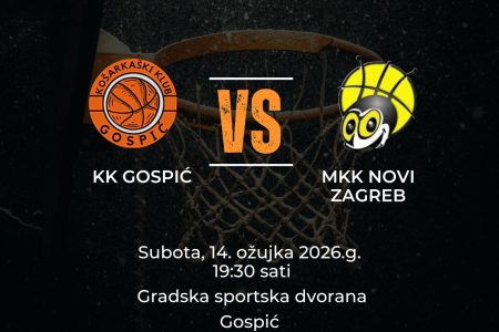 Gospić domaćin posljednje utakmice sezone: KK Gospić dočekuje MKK Novi Zagreb